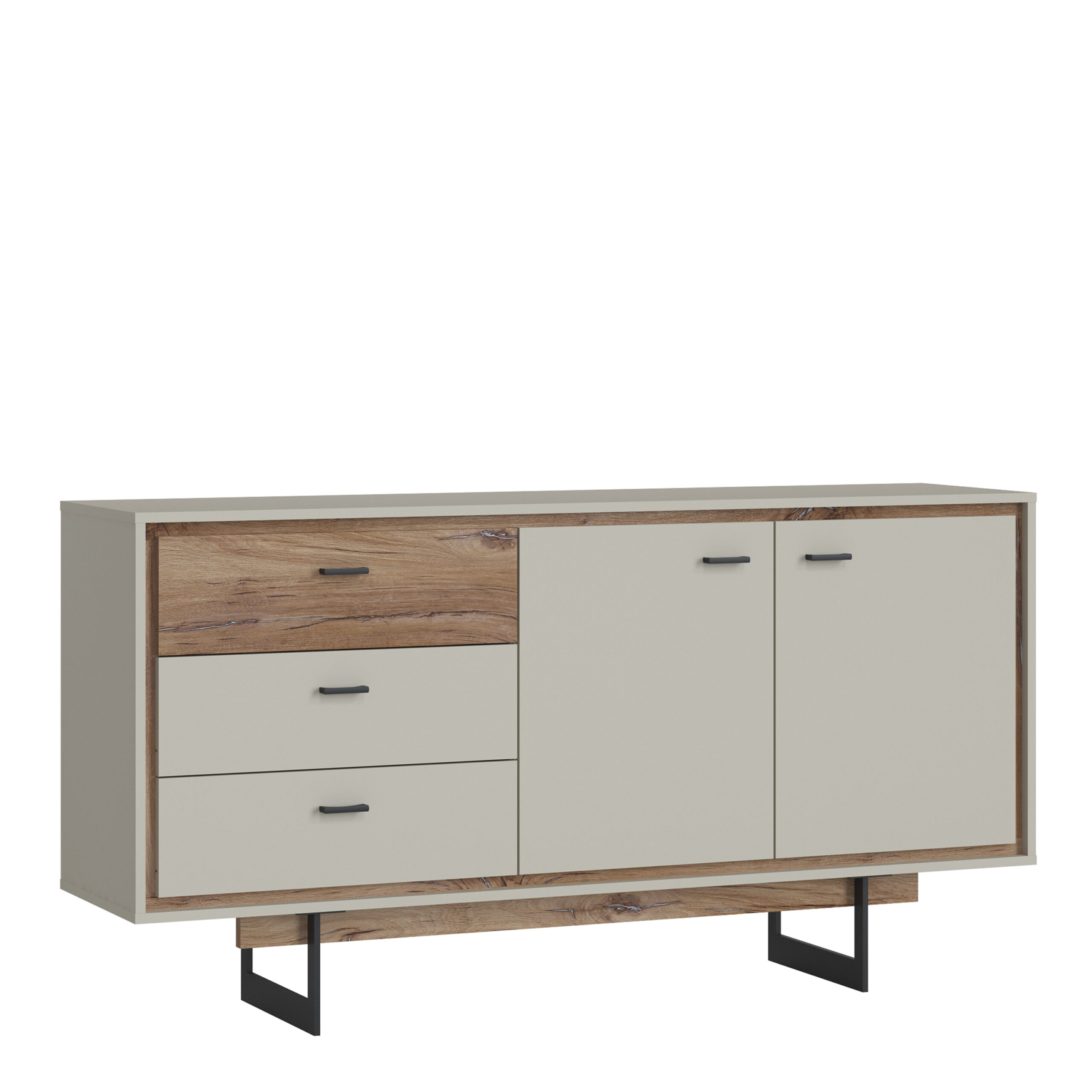 Rivero 2 Door 3 Drawer Sideboard? in Grey and Oak