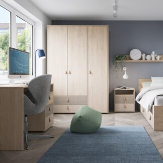 Furniture to Go Denim 3 Door 2 Drawer Wardrobe