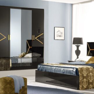 Ben Company Elegance Black & Gold Bedroom Set
