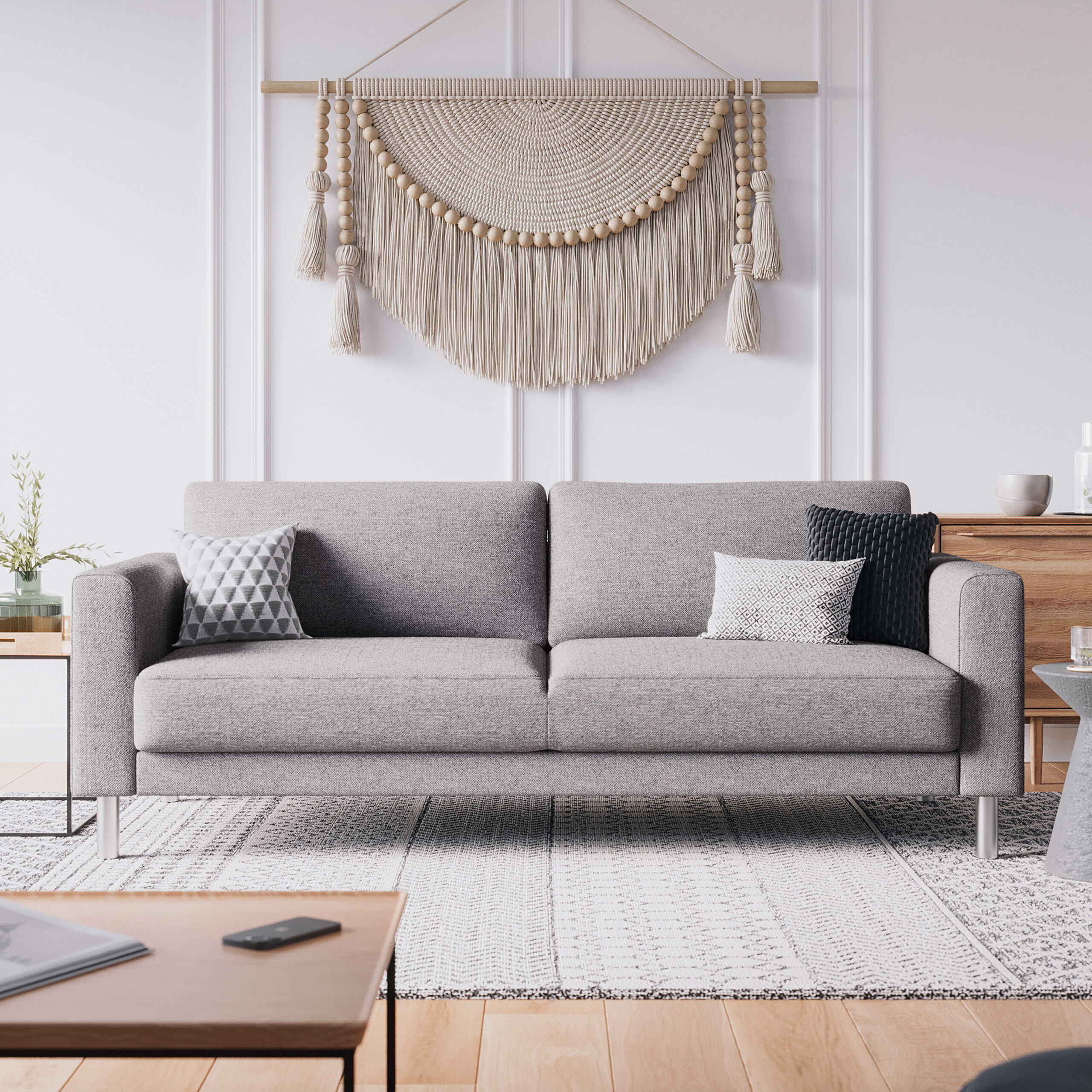 Cleveland 3-Seater Sofa in Nova Light Grey - Image 4