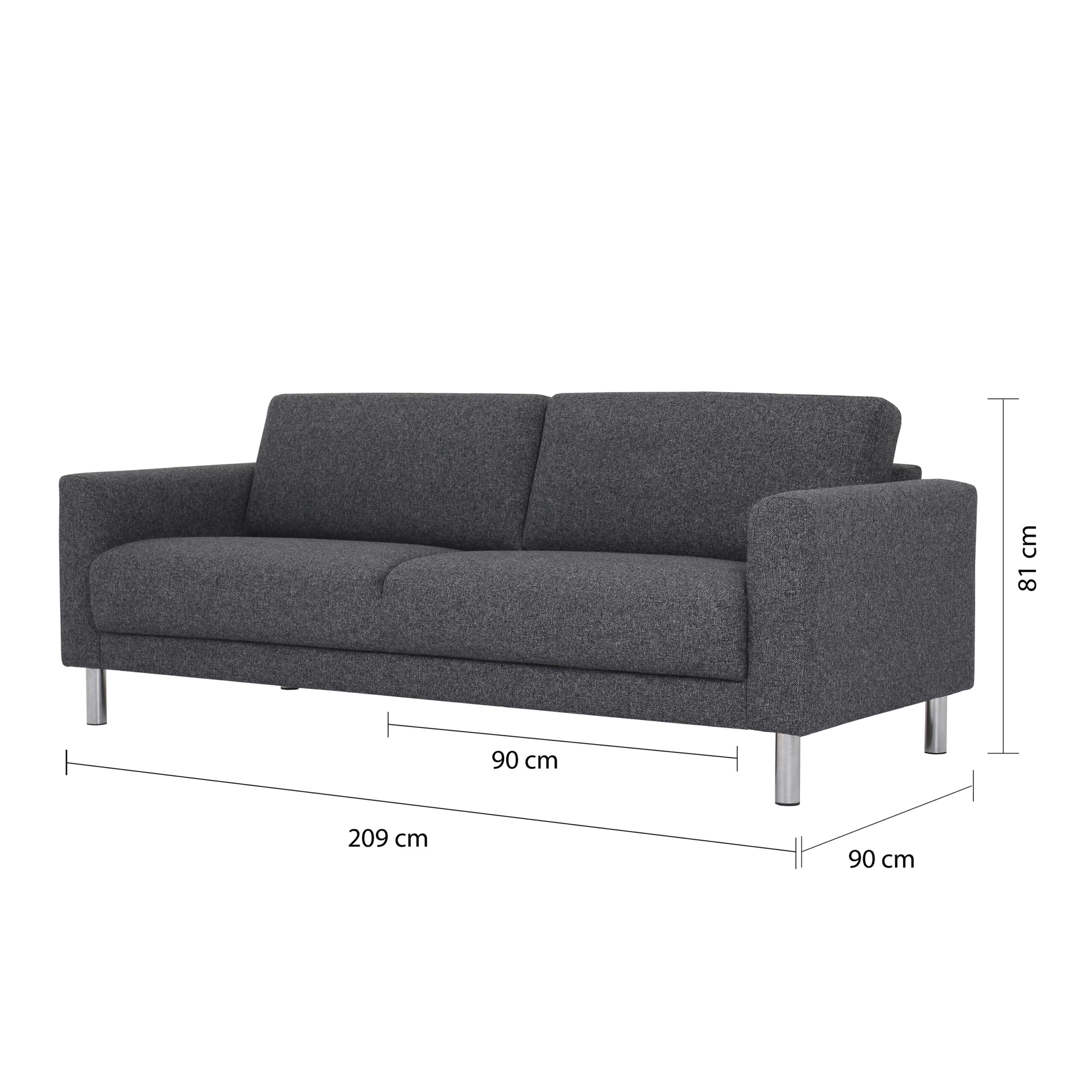 Cleveland 3-Seater Sofa in Nova Anthracite - Image 6