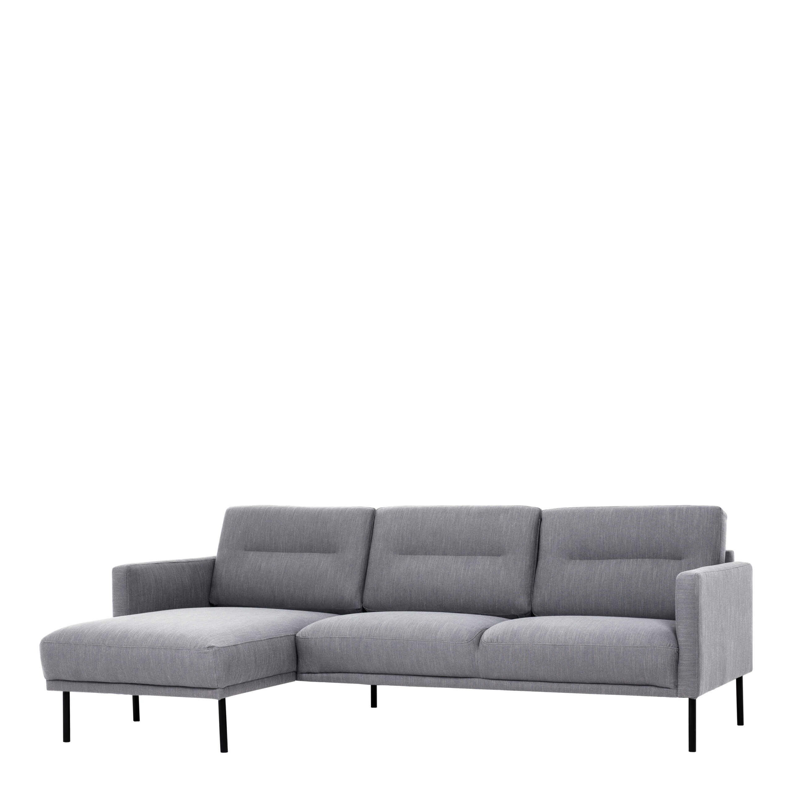 Larvik Chaiselongue Sofa (LH) - Grey , Black Legs - Image 2