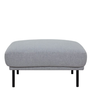 Larvik Footstool - Grey, Black Legs