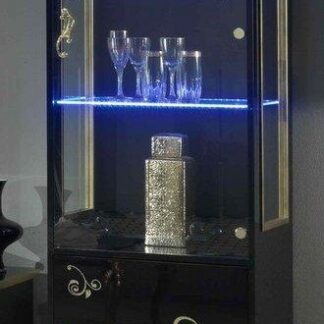 Ben Company Sofia Black and Gold Italian 1 Door Vitrine