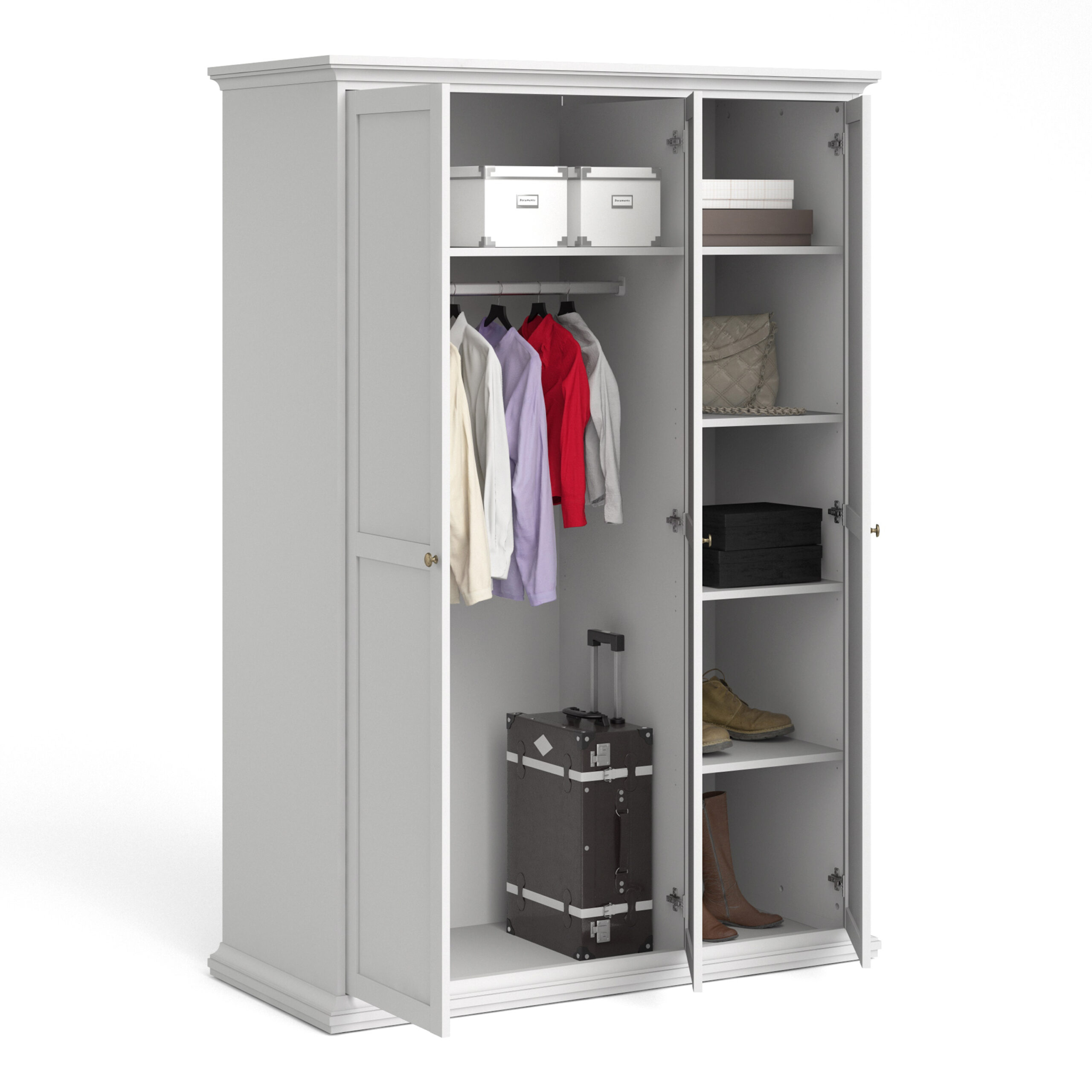 Paris Wardrobe with 3 Doors in White - Image 10