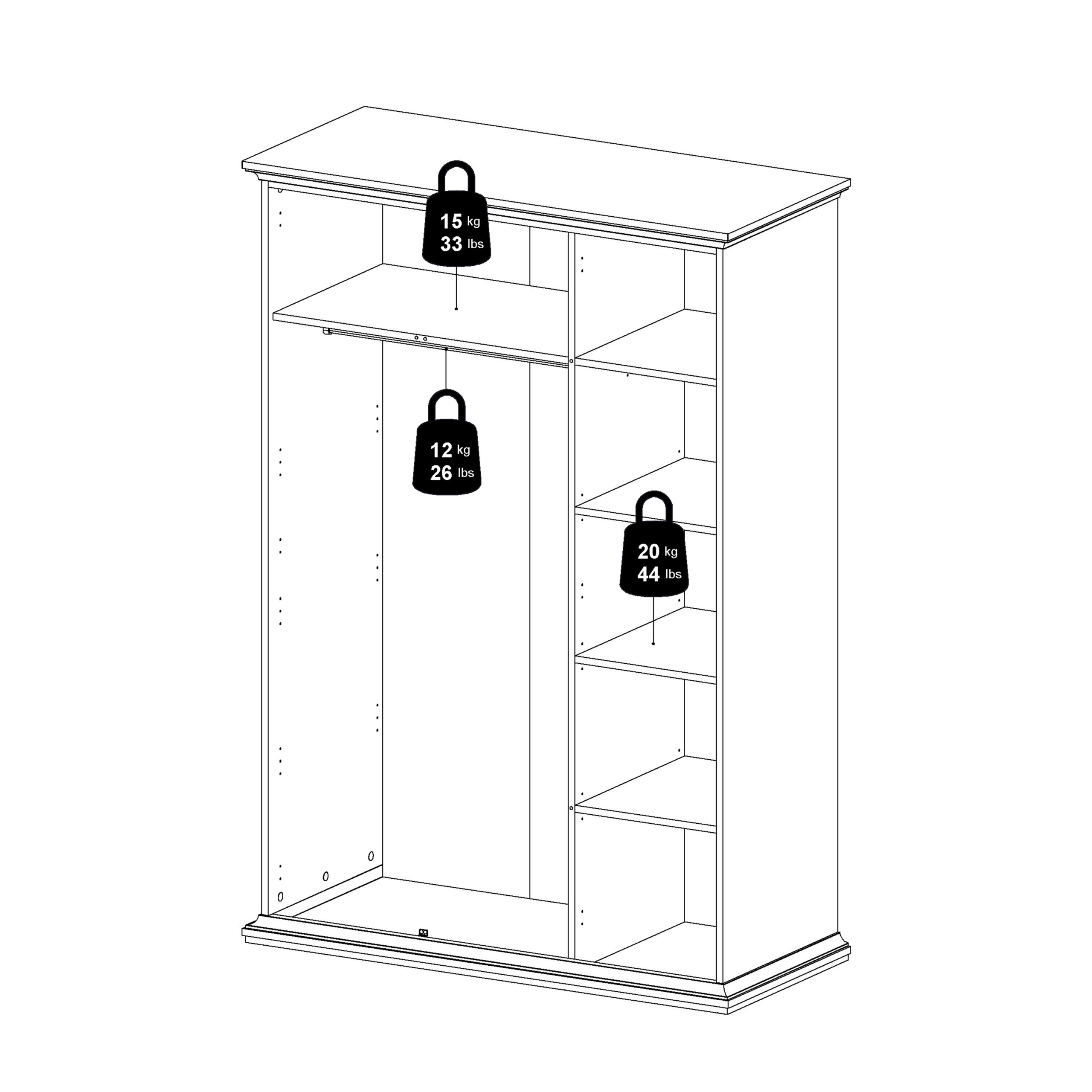 Paris Wardrobe with 3 Doors in White - Image 18