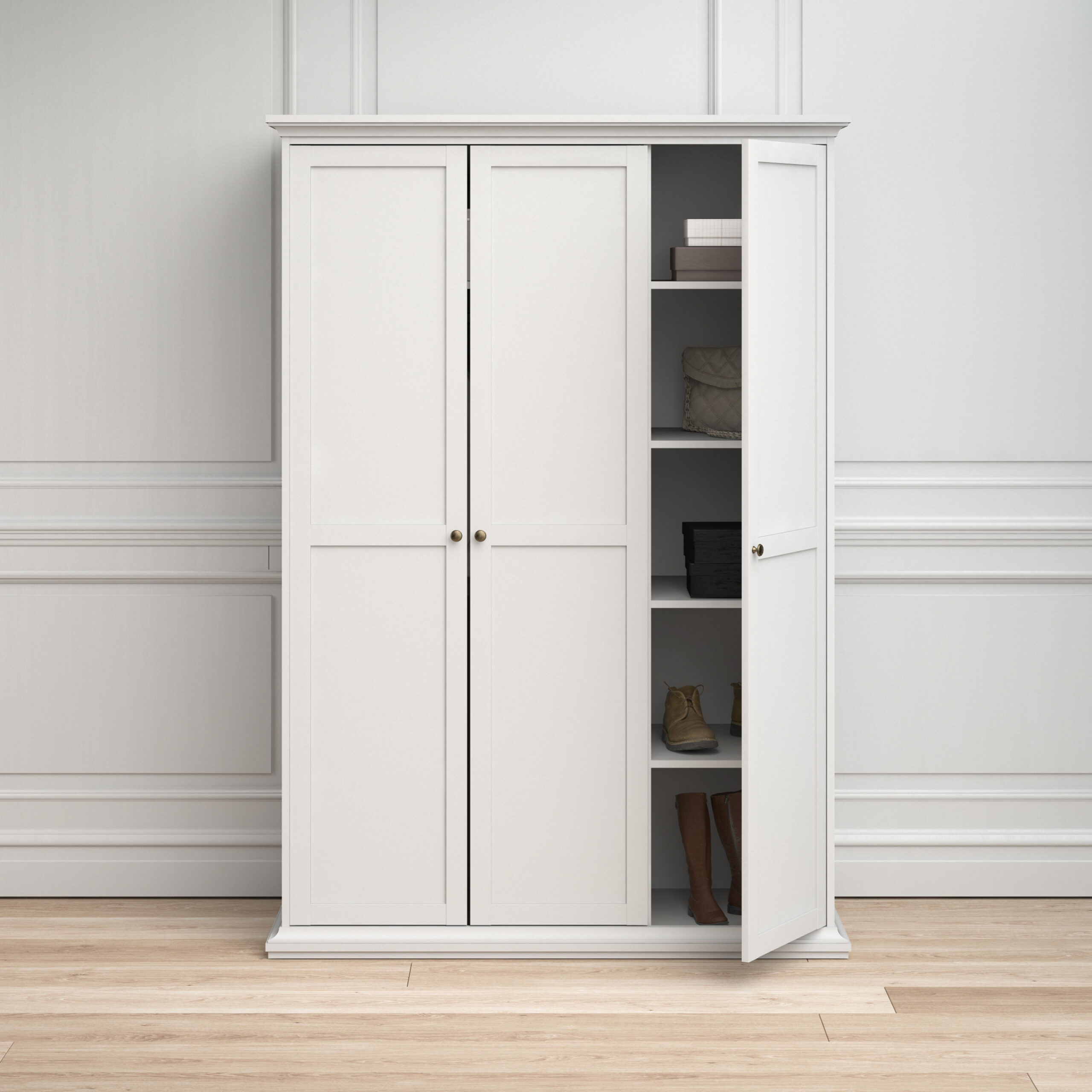Paris Wardrobe with 3 Doors in White - Image 9