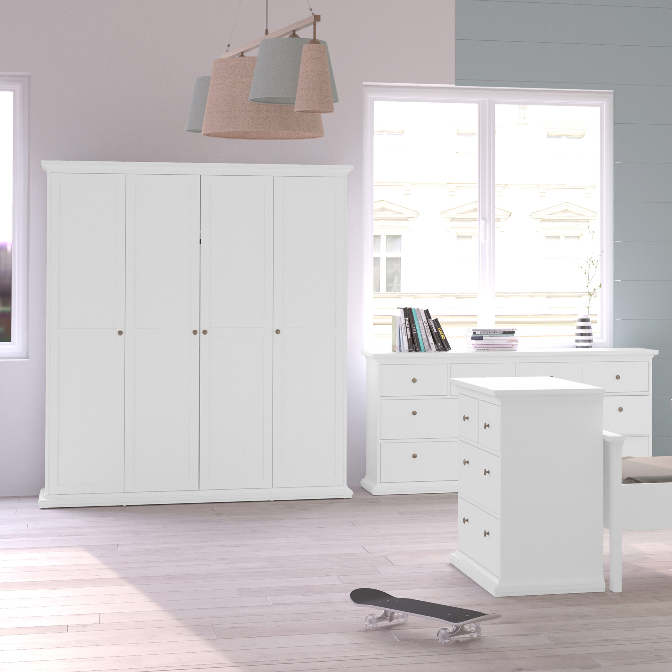 Paris Wardrobe with 4 Doors in White - Image 7