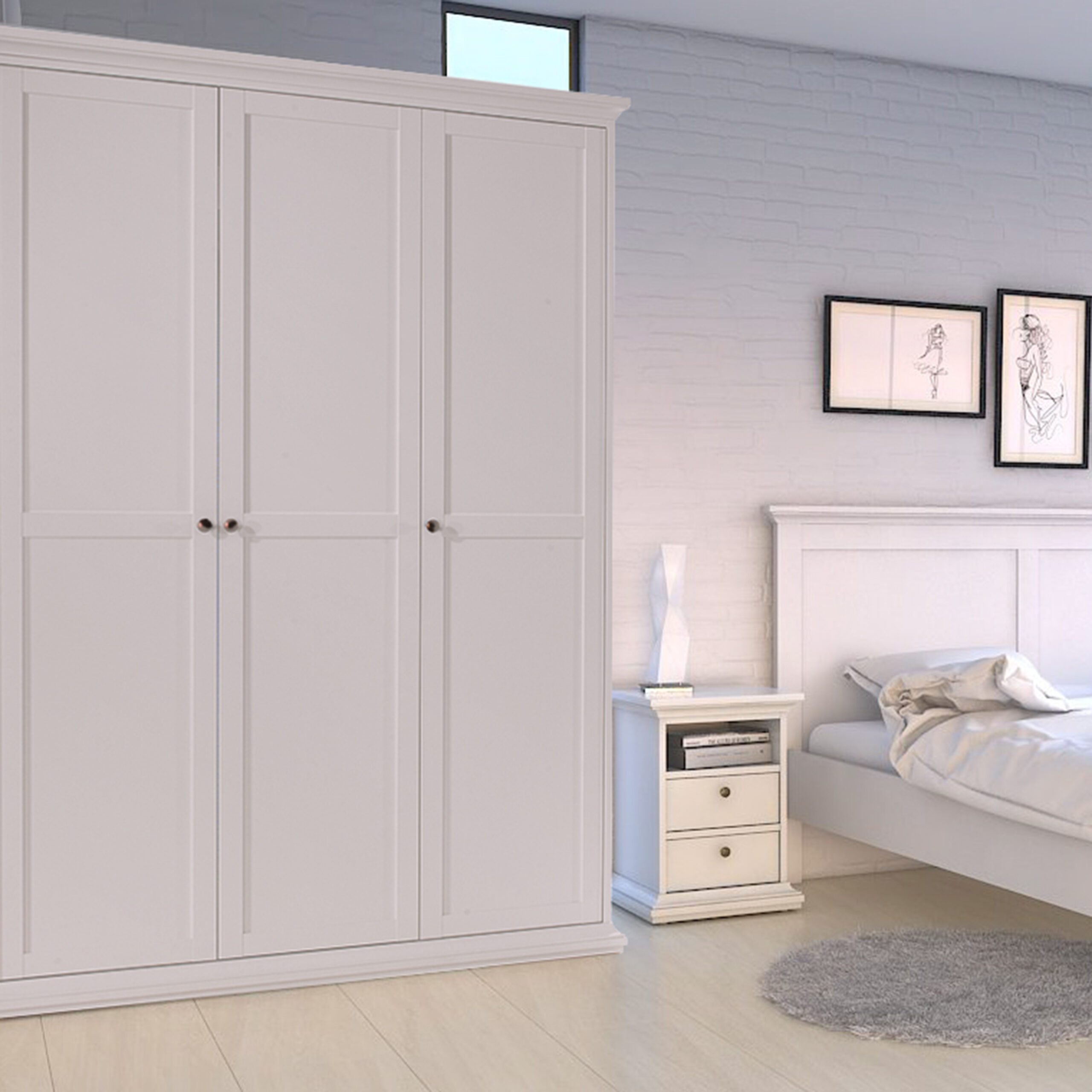 Paris Wardrobe with 4 Doors in White - Image 9