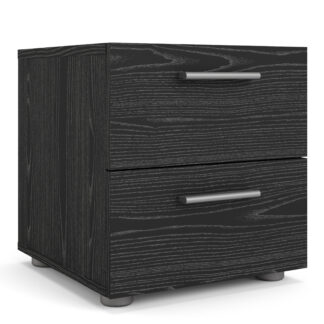 Pepe Bedside 2 Drawers in Black Woodgrain