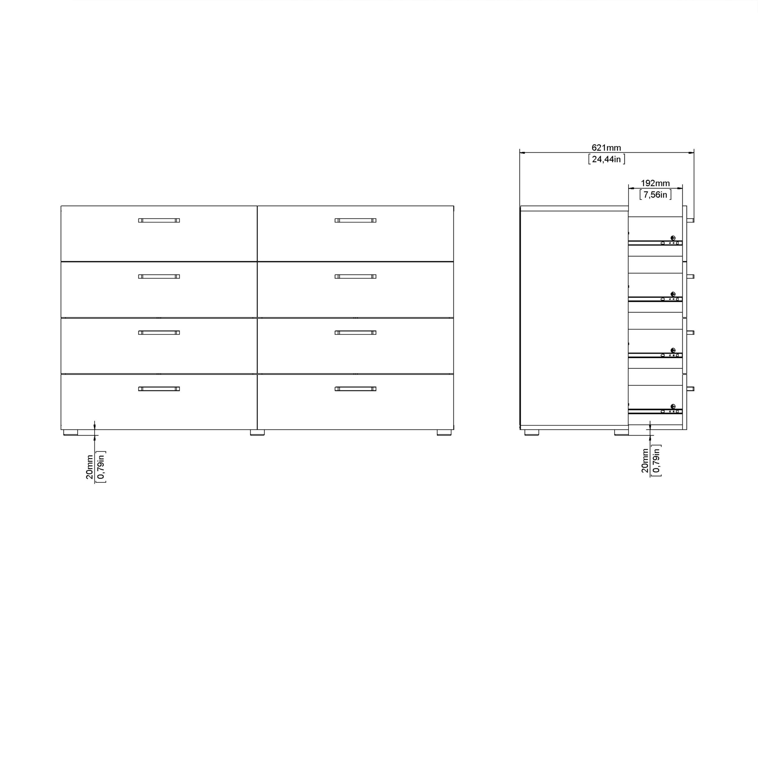 Dallas Double dresser 8 drawers Rovere Gessato Dark Oak - Image 8