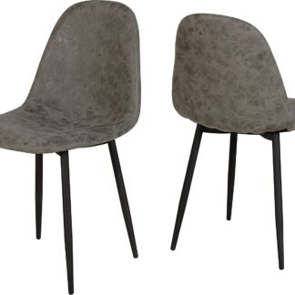 Athens Grey Faux Leather Dining 2x Chairs