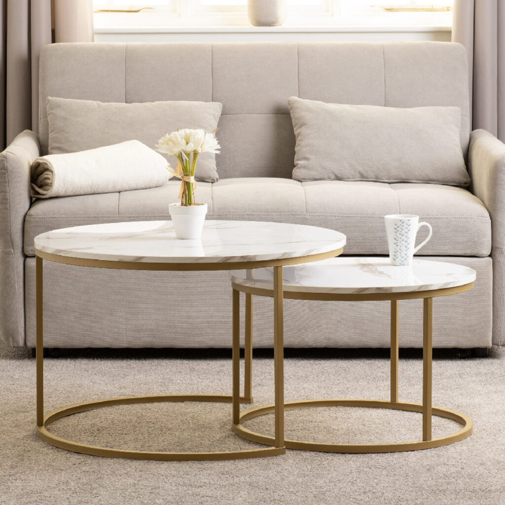 Dallas Gold and Marble Effect Coffee Table Set 09368.jpg