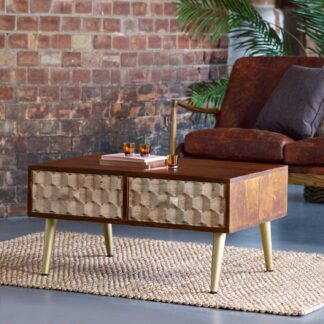 Indian Hub Edison Coffee Table With 2 Drawers