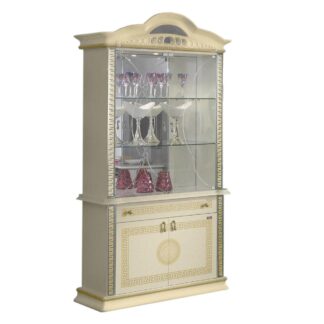 Ben Company New Venus Beige and Gold Italian 2 Door Vitrine