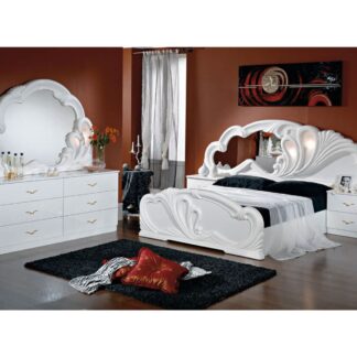 Dima Mobili Paola White Bedroom Set with 4 Door Wardrobe