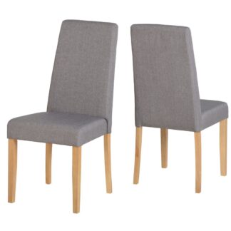 Seconique Rimini Grey Fabric Dining Chair in Pair