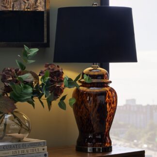 Home Interiors Amber Dapple Acanthus Lamp