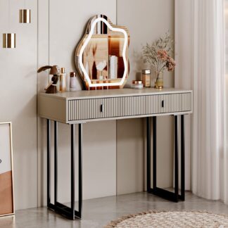 Anabella 2 Drawer Grey Vanity Desk