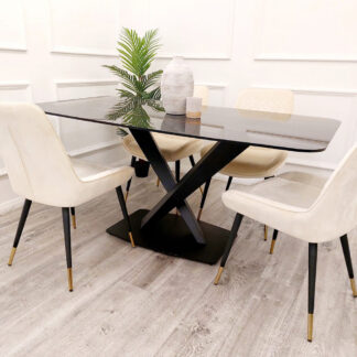 Dusk Apollo Black Dining Table with Black Sintered Stone