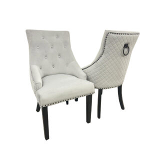 Best-Selling Bentley Light Grey Dining Chairs – Set of 2 with Black Legs