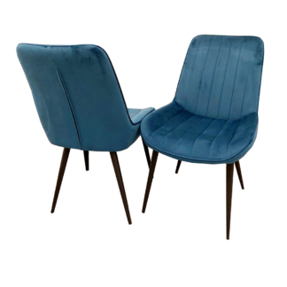 Richmond Navy Blue Velvet Dining Chair in Pair