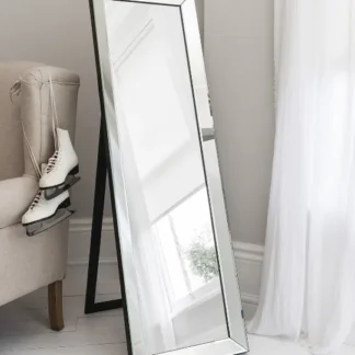 Full-Length Plain Bevel Mirror with Kickstand