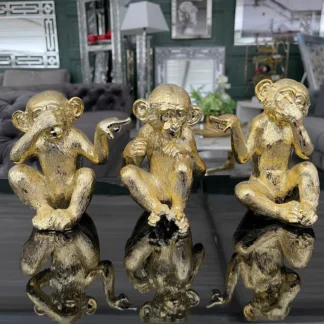 Antique Gold Three Wise Monkeys