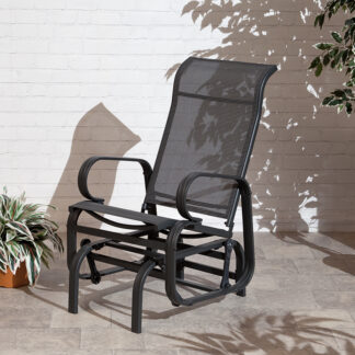 Havana Charcoal Single Seat Glider | Steel & Textilene Outdoor Swing Chair | UV-Resistant & Weatherproof