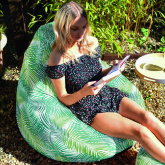 Outdoor Bean Bag – Tropical Print (Green)