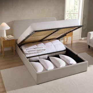Ascot Ottoman Bed Frame – Natural Fabric