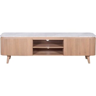 Luna Natural Marble & Wood Large TV Cabinet