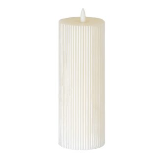 Luxe Collection Natural Glow 3x8 Textured Ribbed LED Candle