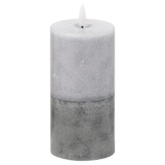 Luxe Collection Natural Glow 3x6 Stone LED Wax Candle