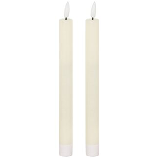 Luxe Collection Natural Glow S/ 2 Ivory LED Dinner Candles