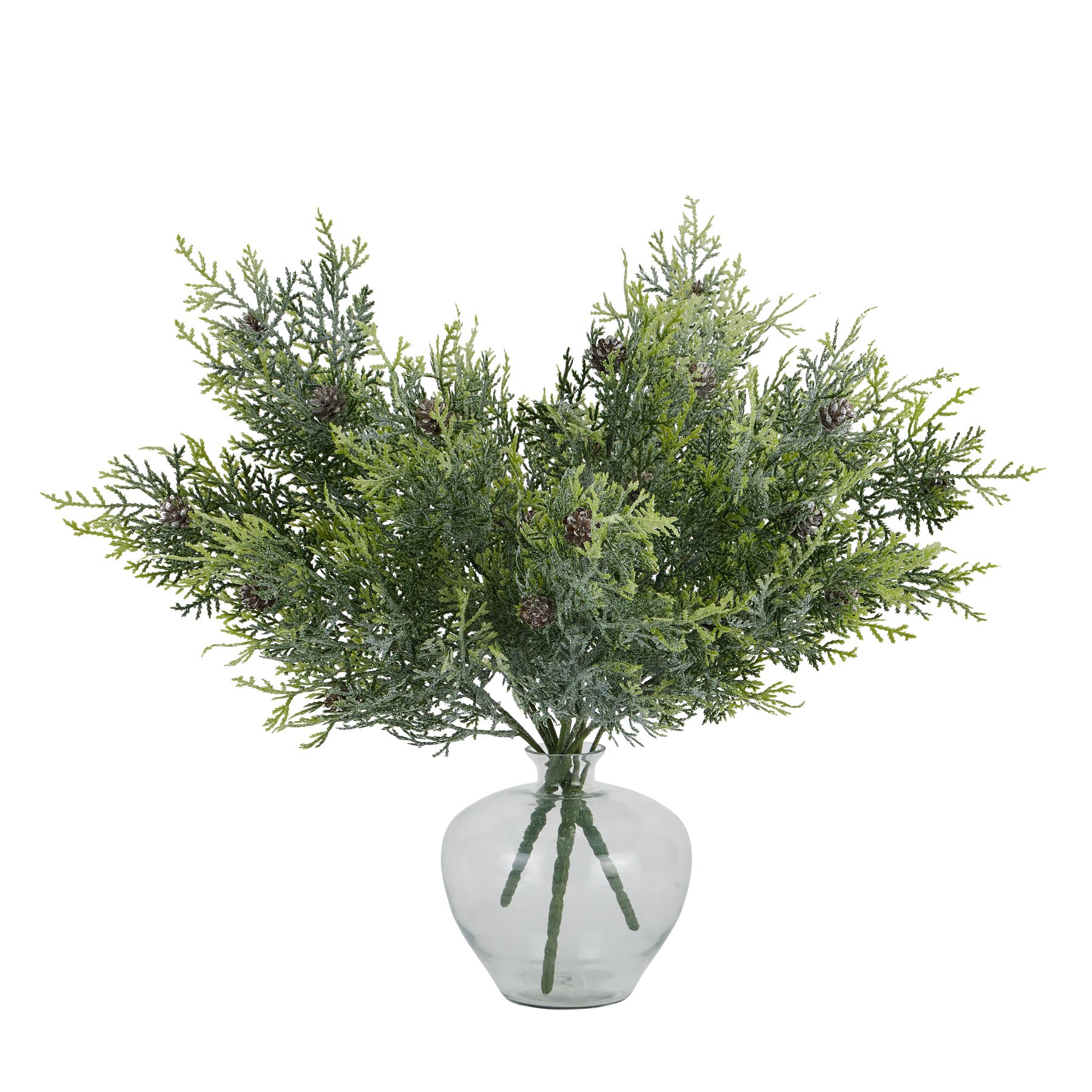 Frosted Pine Spray Stem With Pinecones - Image 4